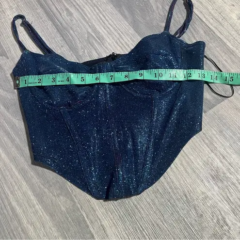 Bear Dance Purple and Blue Sparkly Bustier Top; Small Women’s