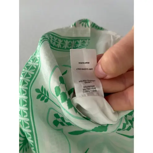 Emily McCarthy Lolli Top Womens Size Medium Green Satin Luxury Resort Beachy