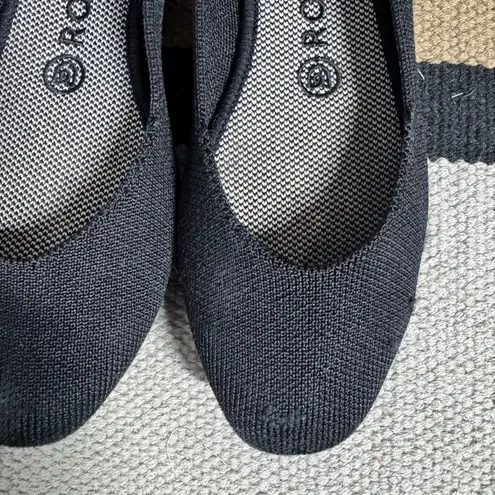 Rothy’s Shoe Women 7 The Flat Round Toe Black Comfort Slip On Knit Ballet Minima