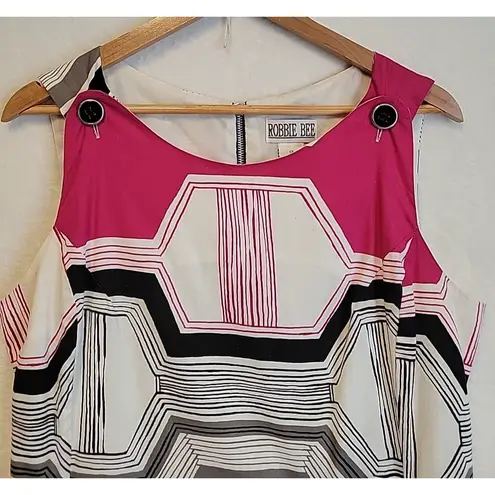 Robbie Bee Vintage Robbie Bee Jumper Dress Geometric Pockets Maximalist Industrial Size 12