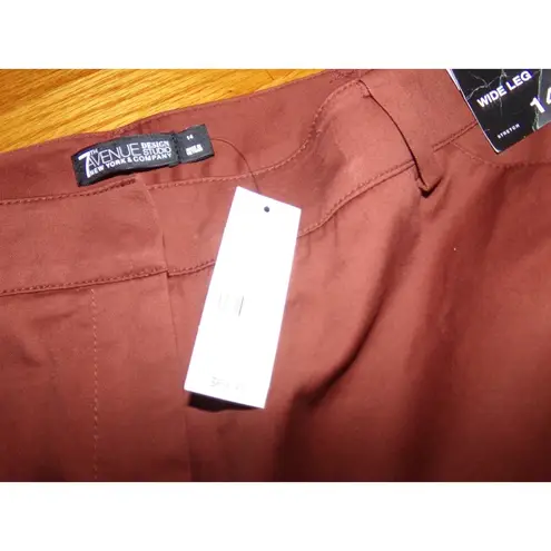 New York & Company 7th Avenue Design Studio brown wide leg crop 14 NWT $69.95