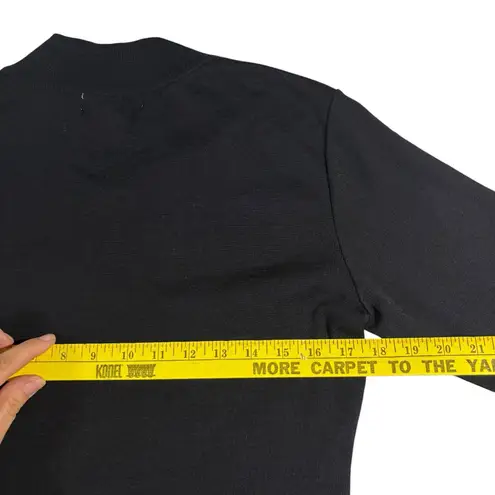 Petite Sophisticate Long Sleeve Collared Black Midi Dress Gold Tassel Sz Small