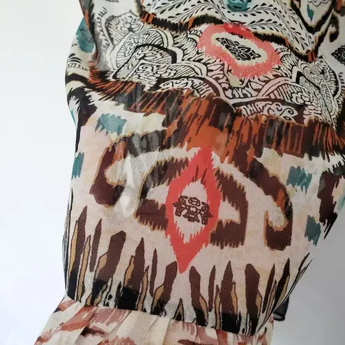 Forbidden Boho Sheer Tank Womens Top Size Medium Black Lace Ruffle