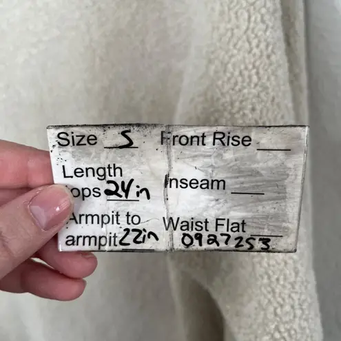 Ady P Womens Faux Sherpa Textured Knit Pullover Sweater beige Small Cabincore