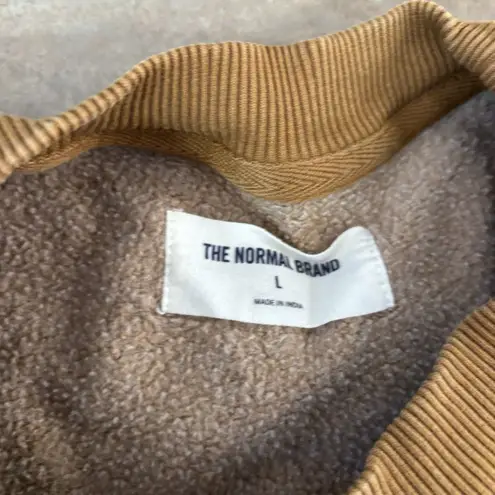 The Normal Brand Sweater Womens Size Large Jackie Vintage Fleece Crewneck Brown