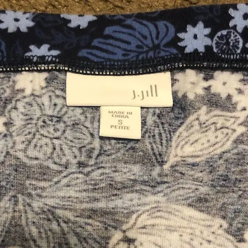 J.Jill Womens Blue  100% Cotton Floral Print Pencil Skirt Sz Small Petite