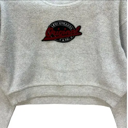 Rare Vintage Levi’s Original Logo Crop Sweatshirt Gray 90s Retro Streetwear Lg
