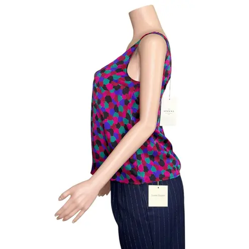 Sézane Aelys Silk Top, Mosaic Print, FR34/US2