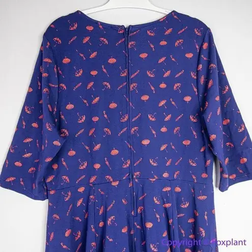 Unique Vintage Gwynnie Bee Umbrella Print Navy Dress, plus size 0X