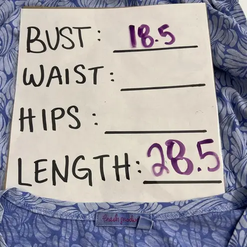 Fresh Produce Maternity Blue Print Ruched Side Shirt Women's Size Medium