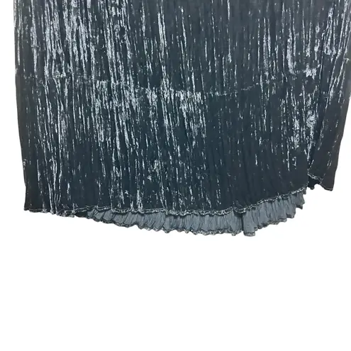Sun River Women Midi Crushed Velvet Skirt 3X Black Whimsigoth Dark Romantic