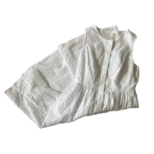 Maison Jules Womens White Eyelet Dress