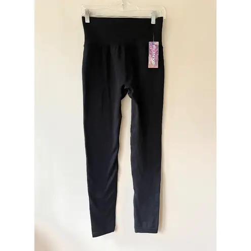 FLINXE Sz M Fleece Lined Black Tights High Waisted Thick Leggings Stretch Size M