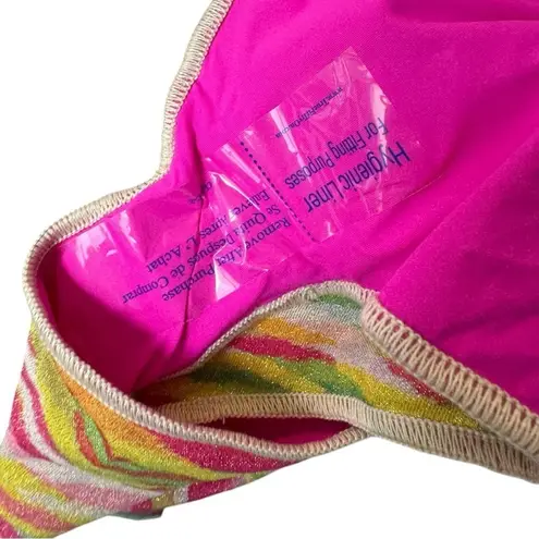 Becca Awaken One Piece Swimsuit Sparkly Shimmer Stripes Small