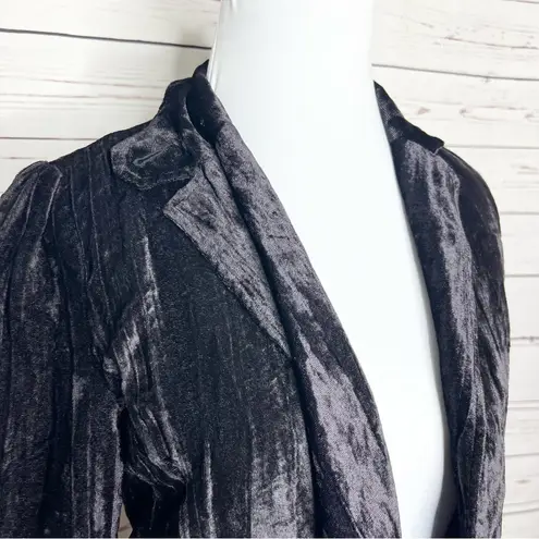 Marciano Vintage Black Crushed Velvet Blazer Jacket Size 0 XS