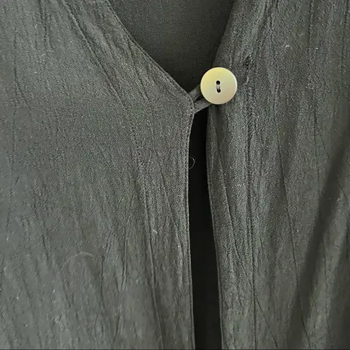 Cut Loose Black Lagenlook Single Button Lightweight Vest Longline Large