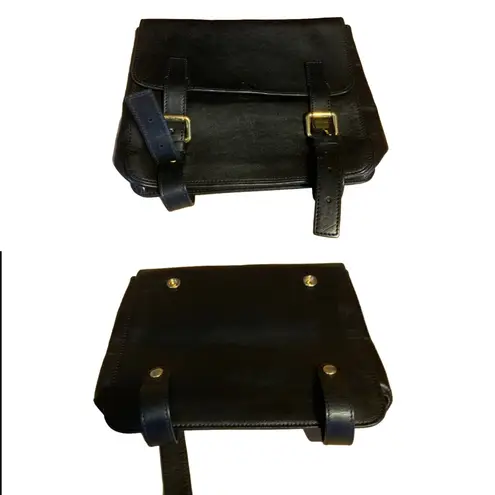 Chloé CHLOE FRONT POCKET TOTE BAG IN BROWN & BLACK LEATHER W/DETACHABLE POUCH