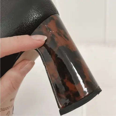 Corso Como Maybel Black Leather Peep Toe
Tortoise Shell Block Heels Women 8.5