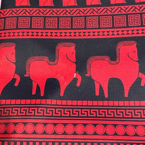 Jonathan Adler Equestrian Horse Southwestern Black Red Large Clutch Purse Bag