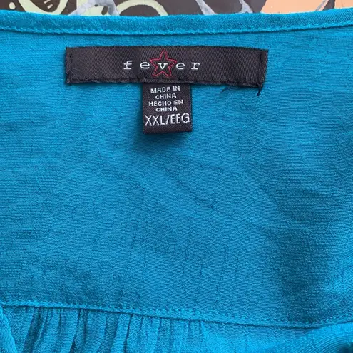 FEVER Turquoise Tunic Sz: XXL Blue