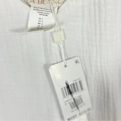 La Blanca $113 Seaside V-Neck CoverUp Gauzy Jumpsuit L