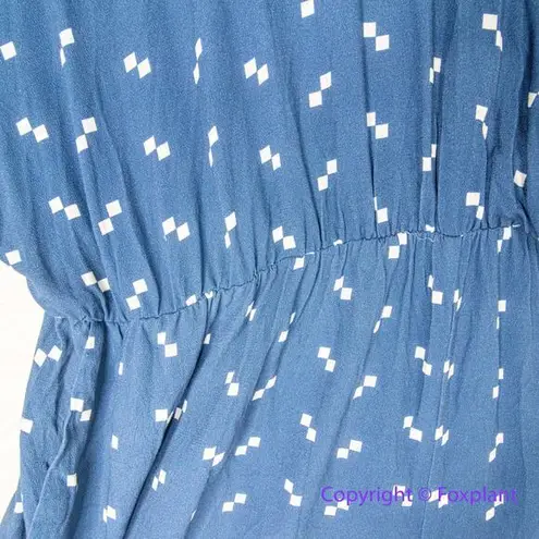 Eloquii blue romper white geometric print, women plus size 24