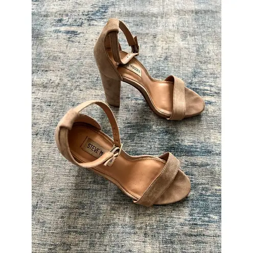 Steve Madden  Beige Carrson High Heel Ankle Strap Block Heel Sandal Size 6 - Image 2