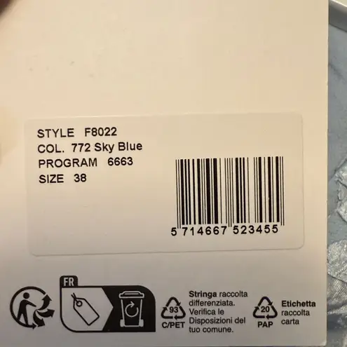 Ganni Pattern Beaded Jacquard Floral Top Sky Blue Sz 38/6 NWT Style F8022