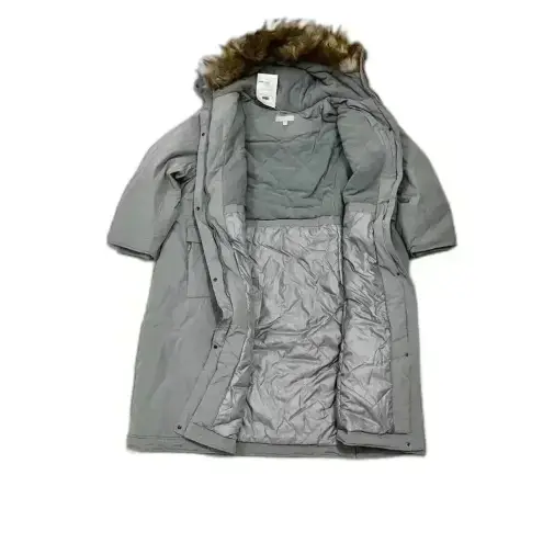 Woman Within WOMEN WITHIN Gray 3M Hooded Thinsulate Insulation Parka Coat with faux fur | 4x