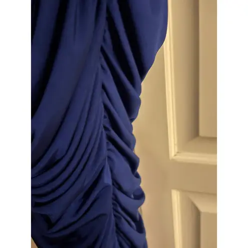 Tadashi Shoji Women's Blue Ruched Bodycon Cocktail Party Dress Medium