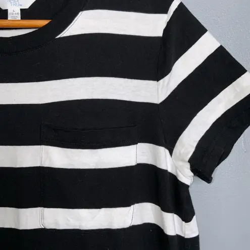 Time and Tru Cotton Black and White Striped Midi Shirt Dress Large Size undefined