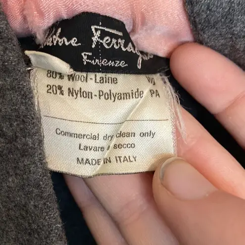 Salvatore Ferragamo Vintage 1980s wool ruffle pleated sheath dress size 40 4