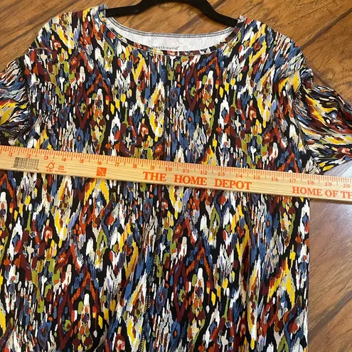 Westbound Multicolor Geometric Long Sleeve Top tee shirt woman’s medium EUC
