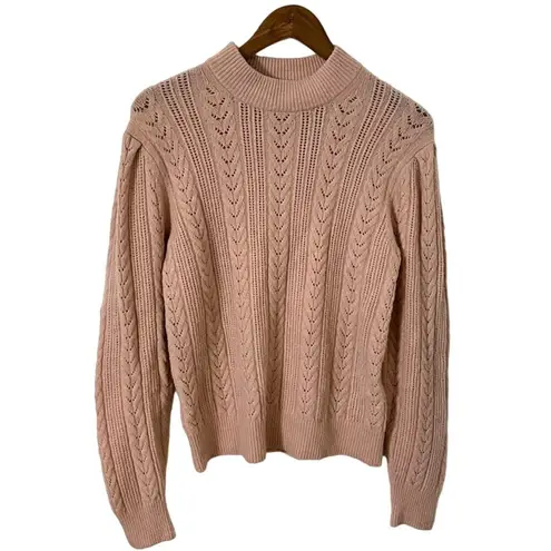 Wilfred NEW  Paragon Wool Cashmere Blend Puff Sleeve Pink Pullover Sweater Size S