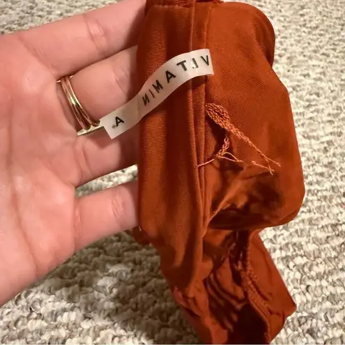 Vitamin A Jaydah Braid Bralette Swim in Copper- Size Small