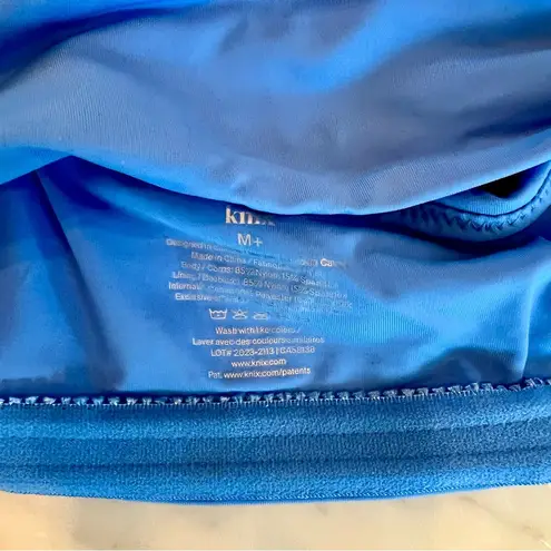 New with Tags Knix One Shoulder Bikini Top Sz M+ 8 10 34D E F Blue Cups $65 Size M