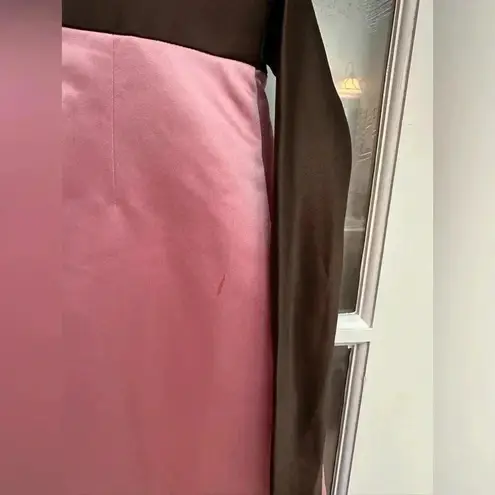 WTOO Watters & Watters In Bloom Pink & Brown Gown Dress Size 12 Cocktail Prom