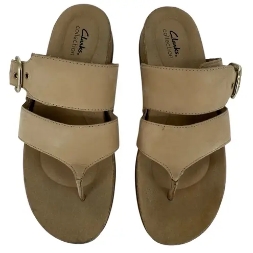 Clarks  Women's Reileigh Park Flip-Flop Sandals‎ Tan Size 11 Beachy Comfy Casual