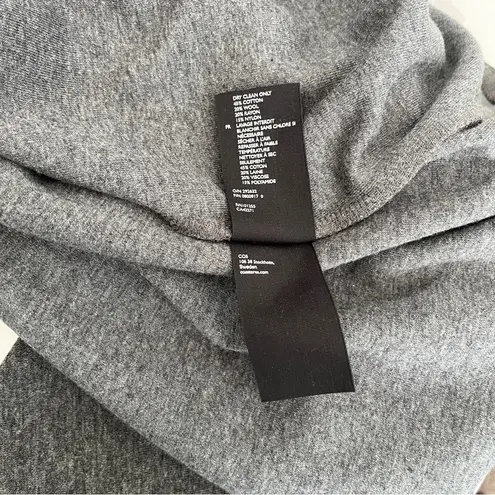 COS NWT Grey Wool Blend Dress with Attached Scarf, Size L