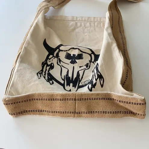 Ceek Cream Cotton Over The Shoulder Burlap Bag thumbnail 10