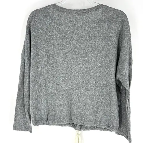 Eberjay Eberjey Cozy Loungwear Top with Drawstrings Grey and Cream Size Medium