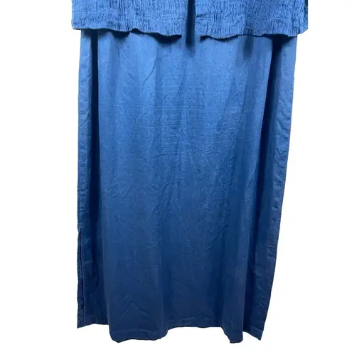 J Jill Purejill Linen Blue Lagonlook Minimalist Maxi Sleeveless Dress XL Tall