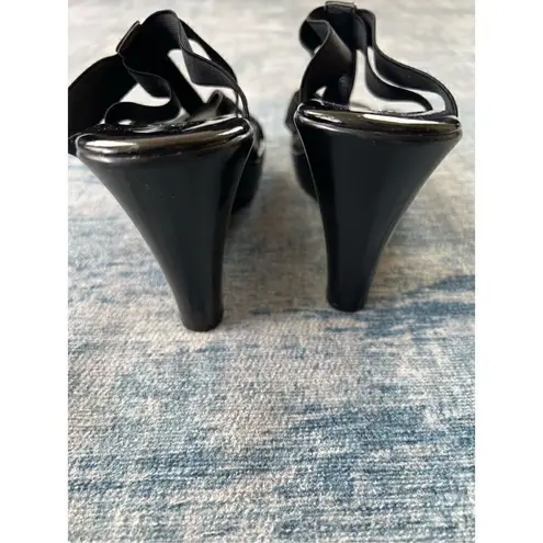 Charles By Charles David Black Strappy Platform Wedge Heel Sandals Approx size 9