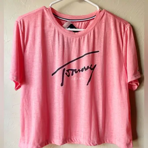 Tommy Hilfiger 🆕  Cropped Coral Casual Short Sleeve T-shirt | Small