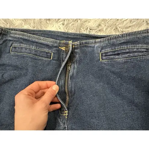 Jeanology Lace Up Side y2k 90s Hippie Women’s Juniors Flare Blue Jeans Size 8