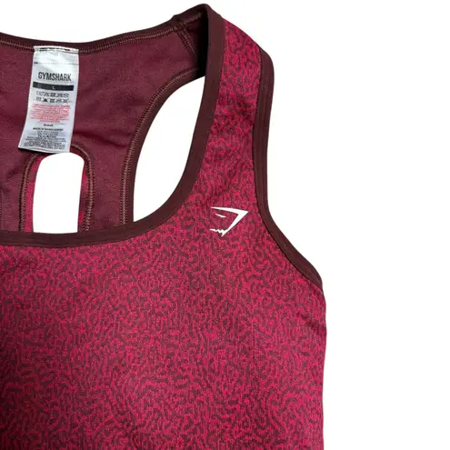 Gymshark  Seamless Print Racerback Crop Tank Top Burgundy Activewear Size L