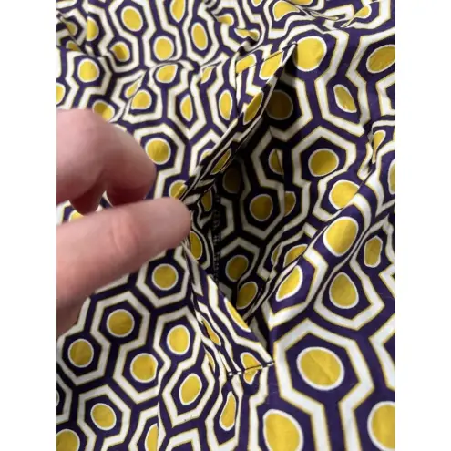 Michael Kors Michael‎ Kors Geometric Gold and Purple Short Sleeve Dress Size S