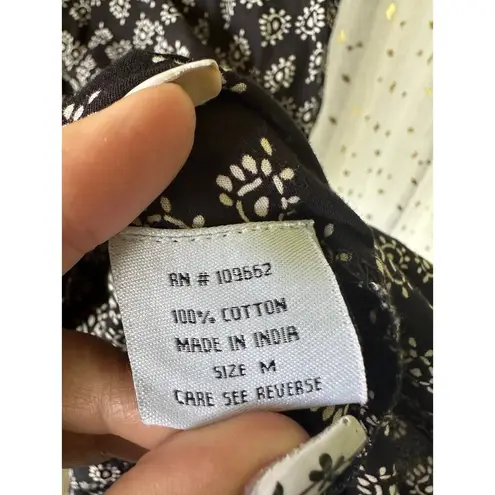 Tulip 100% Cotton Handkerchief Hem Logan Lagenlook Peasant Tunic Shirt M Black Size M