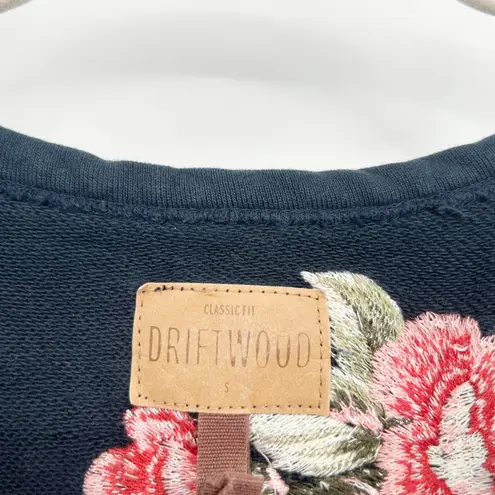 Driftwood Womens Boho Embroidered Peacock Floral Layla Sweatshirt Dress Size S