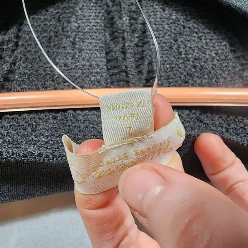 Suzanne Betro Weekend Pullover Sweater Black Grey Long Sleeve Size L Brand New